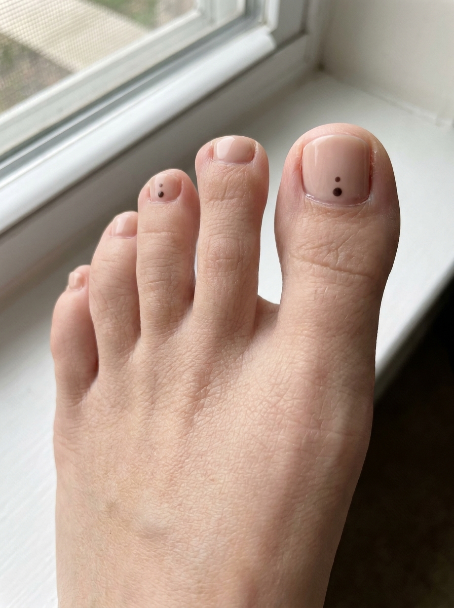 Minimalistische Dot Pediküre